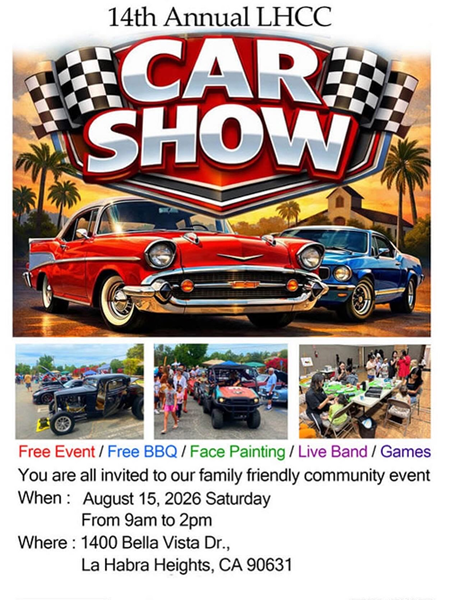 La Habra Christian Church Car Show flyer August 2026